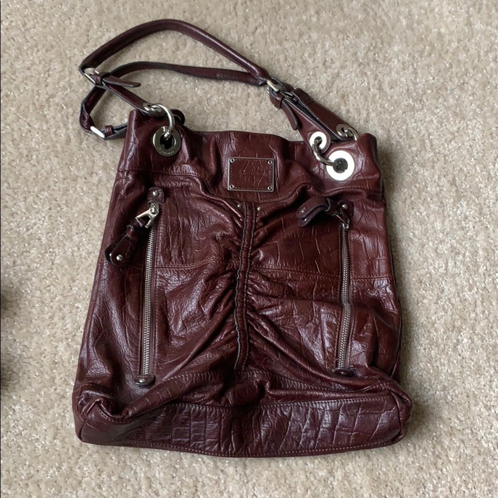 Reddish dark brown tote
